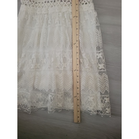 Windsor Lace Ruffled Scalloped Layered High Neck Dress M Romantic Feminine Balle - Picture 11 of 11